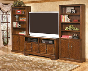 Ashley Furniture Signature Design - Hamlyn Large Door Bookcase - 3 Adjustable Shelves/2 Cabinets - Traditional - Medium Brown Finish