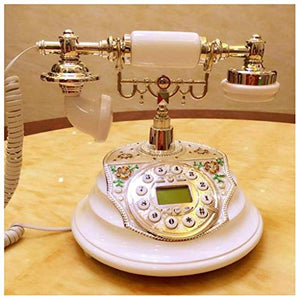 TEmkin European-Style Antique Telephone with Backlight and Caller ID - White