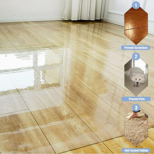 HOBBOY Clear Vinyl Hard-Floor Chair Mat Protector, Non-Slip, 2mm Thick - Multiple Sizes