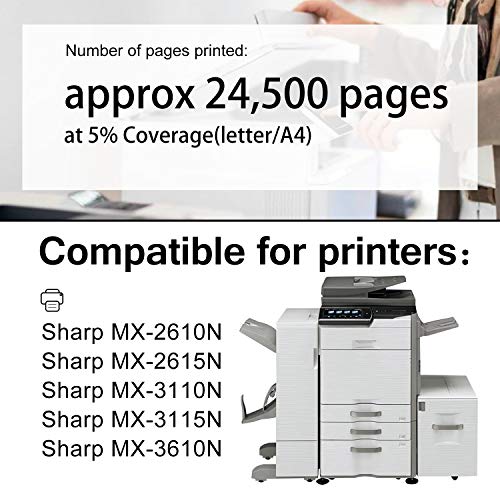 Compatible Toner Cartridge Replacement for Sharp MX-36NTBA Copier Toner,for MX-2615N,MX-3115N,MX-2610N,MX-3110N,MX-3610N Printers (Black,3-Pack)
