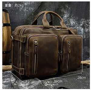 JJWC 1pcs Men's Briefcase Multifunctional Handbag Shoulder Bag Work Commuter Computer Bag (Color : A, Size : 28 * 39 * 15cm)