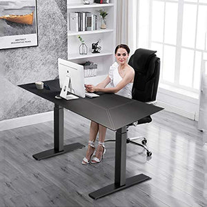 Tangkula Electric Standing Desk Frame, Height & Width Adjustable Motorized Sit Stand Desk Base, Ergonomic Single Motor Stand Up Workstation w/Memory Controller, Standing Desk Legs