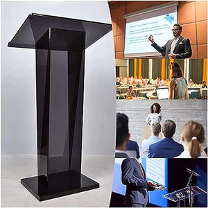 PHOLK Large Acrylic Podium Lectern Singing Stand Vertical Church Pulpit