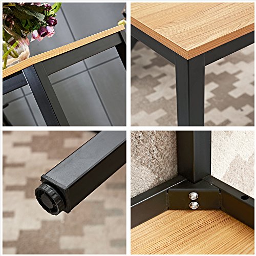 DlandHome 63 inches X-Large Computer Desk, Composite Wood Board, Decent and Steady Home Office Desk/Workstation/Table, BS1-160TB Teak and Black Legs, 1 Pack