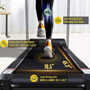 OMA Treadmills for Home 5108EB, Max 2.25 HP Folding Incline Treadmills for Running and Walking Jogging Exercise with 36 Preset Programs, Tracking Pulse, Calories - 2021 Updated Version (Renewed)