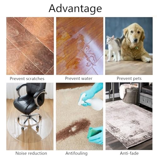 AHAVI Clear Floor Mat Floor Protector for Hard Wood Floor - Customizable Size/Easy to Clean (Clear, 140X180CM/4.5FTX5.9FT)