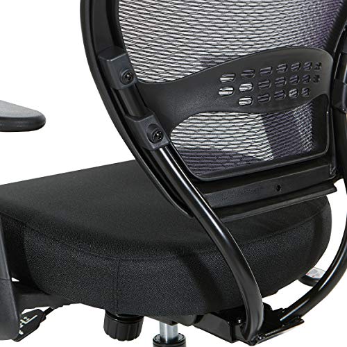 Office Star Space Seating 55 Series 24/7 Elite Ergonomic Office Chair with Breathable Air Grid Back, Lumbar Support, Memory Foam Seat, Icon Black Fabric