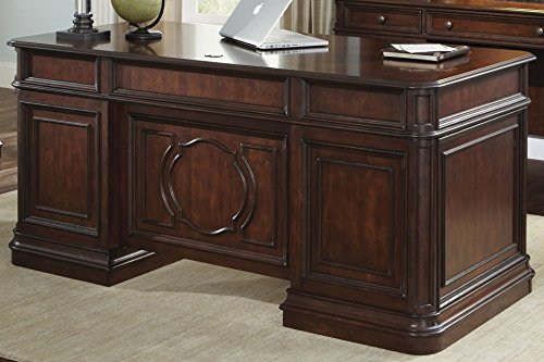 Liberty Furniture 273-HOJ-JED Brayton Manor Jr Executive Desk, 66" x 32" x 31", Cognac