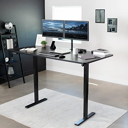 VIVO Electric Height Adjustable Standing Desk, 71 x 30 inch, Black Table Top, Black Frame, Preset Controller - 1B Series