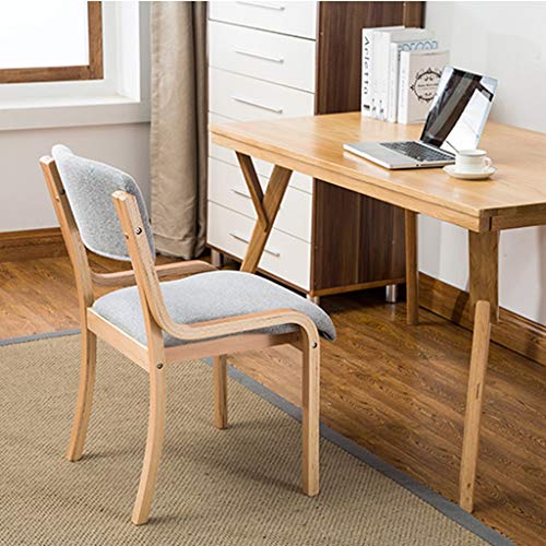Lan Xin-JP Stacking Visitor Chair - Wood Frame, No Arms, Blue/Gray (Grey)