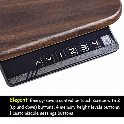 Tangkula Dual Motor Standing Desk Electric Height Adjustable Ergonomic Stand Up Desk Home Office Workstation (Brown)