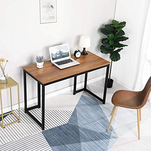 GreenForest Large L Shaped Desk and Computer Desk Bundle, Industrial Gaming Writing Desk Wrokstation Home Office Furniture Set, Walnut