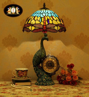 Tiffany Europaische retro style hand-painted stained glass table lamp