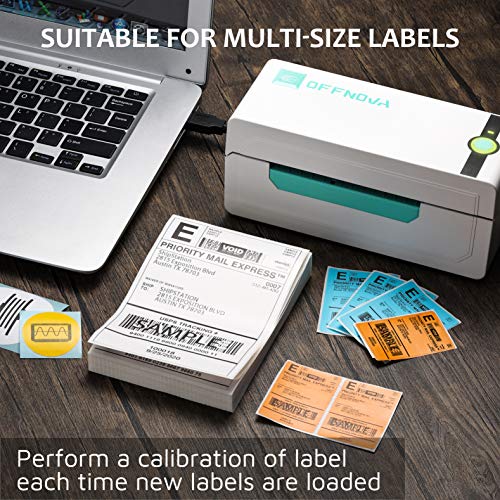 OFFNOVA Bluetooth Thermal Label Printer with a Stack of 500 4" x 6" Shipping Thermal Direct Label, Bundles