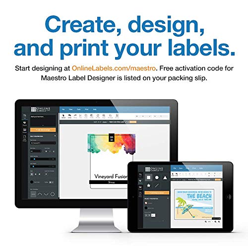 White Gloss Full Sheet Labels - 8.5 x 11-1000 Sheets - Laser Printer - Vertical Back Slit for Easy Peeling - Online Labels
