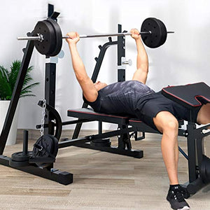 Olympic Weight Benches, Adjustable Barbell Rack, Workout Bench Weight-Lifting Machine Fitness Equipment for Home Gym, Strength Training