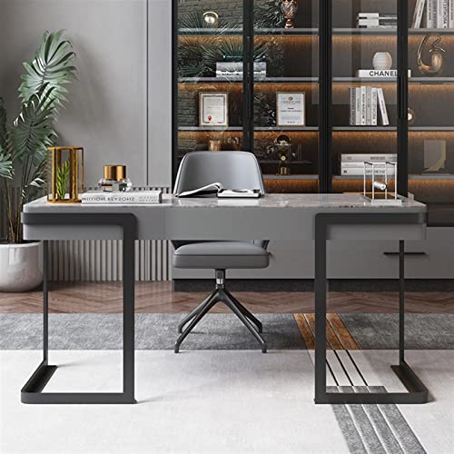 jinyi2016SHOP Light Luxury Home Office Desk with Black Metal Frame (160CM)