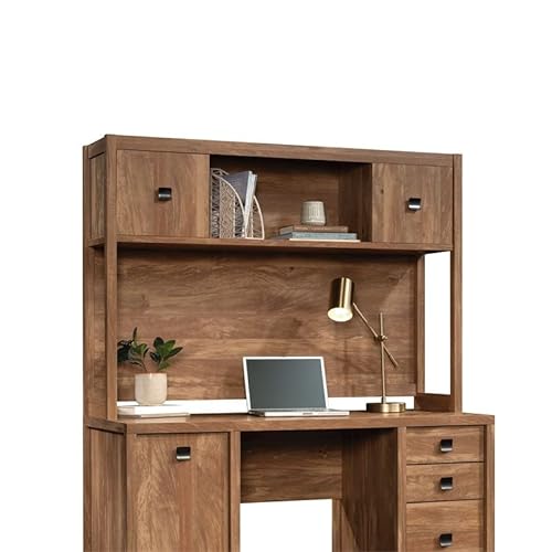 Pemberly Row Contemporary Engineered Wood Hutch in Sindoori Mango/Brown