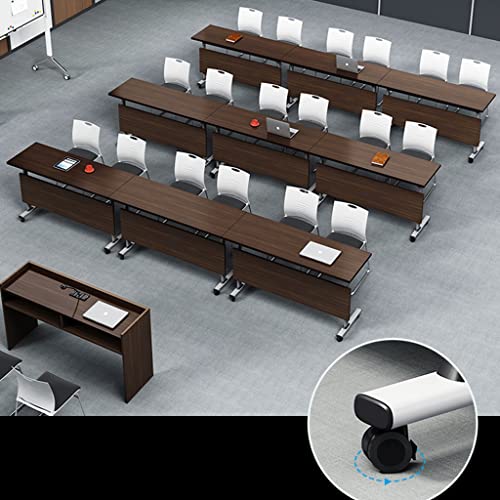 Foldable Meeting Table Set of 3 with Modesty and Lockable Wheels