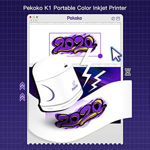 Entweg Handheld Printer,Pekoko Portable Color Inkjet Printer Handheld Printer Support 1200Dpi Wireless Connection Compatible with Android/iOS Smartphone