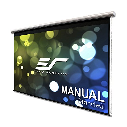 Elite Screens Manual Grande B Series, 180" 16:9, Pull Down Manual Projector/Projection Screen, Office/Home/Movie Theater/Presentation, 8K / 4K Ultra 3D HD Ready, 2-Year Warranty, M180XWHB-G