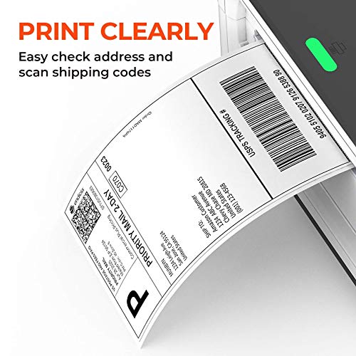 MUNBYN Label Printer with Pack of 500 Label Paper, Paper Holder, Thermal Printer for Barcodes-Labels Labeling, Compatible with UPS, FedEx, Amazon, Ebay, Etsy, Shopify,etc