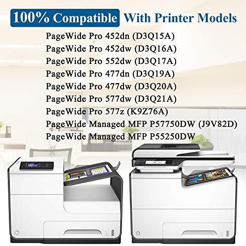 7 Pack Remanufactured Ink Cartridge Replacement for HP 972A Ink Work with PageWide 452dn 452dw 552dw 477dn 477dw 577dw 577z MFP P57750DW MFP P55250DW Printers (4BK+1C+1M+1Y) - by VaserInk
