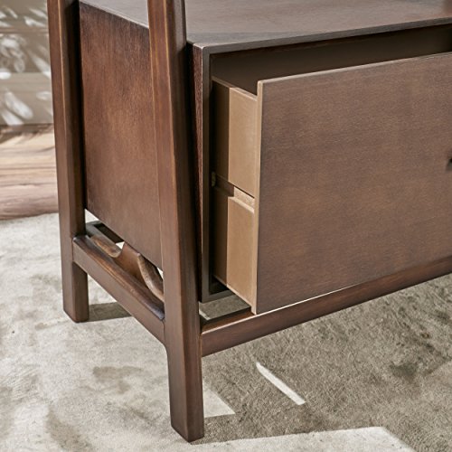 Great Deal Furniture 304801 Allen Midcentury Modern Faux Wood Shelf, Walnut,
