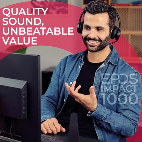 Global Teck Worldwide EPOS Impact 1061 Stereo Bluetooth Headset with Charging Stand (UC Version) & Gold Support Plan