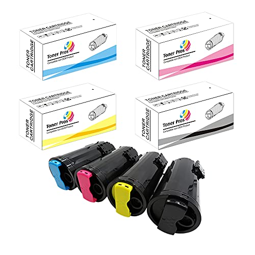 Toner Pros (TM) Remanufactured Toner [Extra High Yield: Black 12.1K Color 9K ] for Xerox Versalink C500 C500DN C500N C505 C505DN C505N Printers 4-Color-Pack: 106R03869, 106R03866, 106R03867, 106R03868