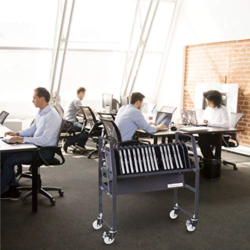 Pearington 16 Device Mobile Open Charging Cart for iPads, Chromebooks and Laptop Computers, Compatible with Any Screen Size, Easy Access Slots, Removable Dividers, Small Footprint, Surge Protection