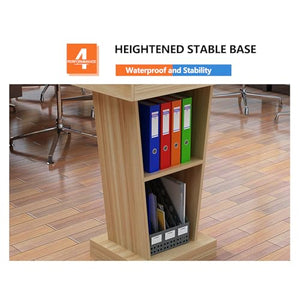 Yadlan Wooden Lectern Podium Stand with Open Storage Area