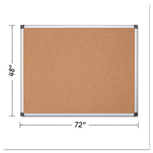 MasterVision CA271170 Value Cork Bulletin Board with Aluminum Frame 48 x 72 Natural