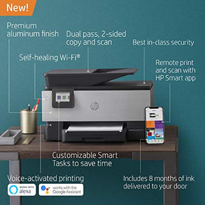 HP OfficeJet Pro 9016 All-in-One Wireless Printer - Includes 8 Months of Ink Delivered to Your Door and Smart Tasks for Home Office Productivity, Works with Alexa (1KR47A)