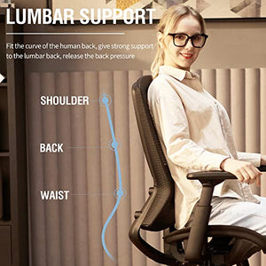 ELABEST Ergonomic Mesh Office Chair with Adjustable Lumbar Support & Armrests