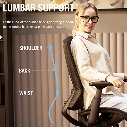 ELABEST Ergonomic Mesh Office Chair with Adjustable Lumbar Support & Armrests