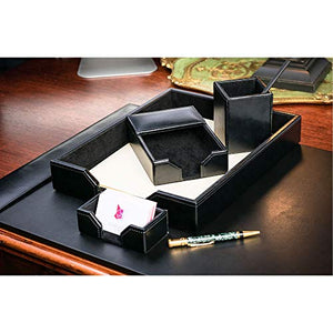 Dacasso Bonded Leather Desk Set, 5pcs, Black