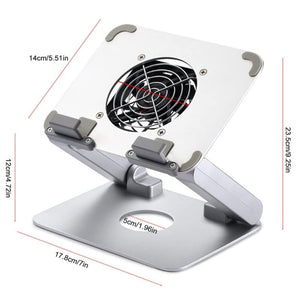 ZYSXJMY Foldable Laptop Holder with Cooling Fan Aluminium Alloy Tablets Stand Bracket for Notebook Computer Tablet