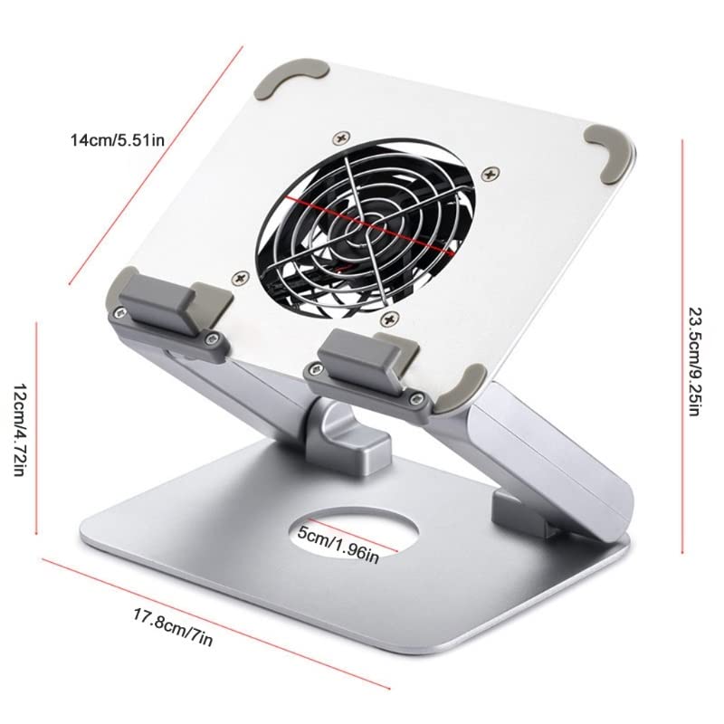 ZYSXJMY Foldable Laptop Holder with Cooling Fan Aluminium Alloy Tablets Stand Bracket for Notebook Computer Tablet