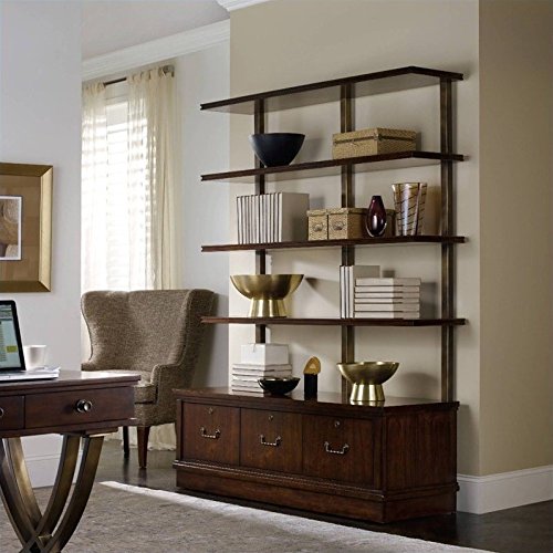 Hooker Furniture Palisade 3-Drawer 4-Shelf Bookcase in Walnut