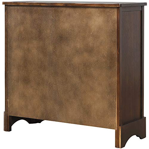 TREXM Rustic Storage Cabinet with Two Drawers and Four Classic Fabric Basket for Kitchen/Dining Room/Entryway/Living Room, Accent Furniture (Espresso)