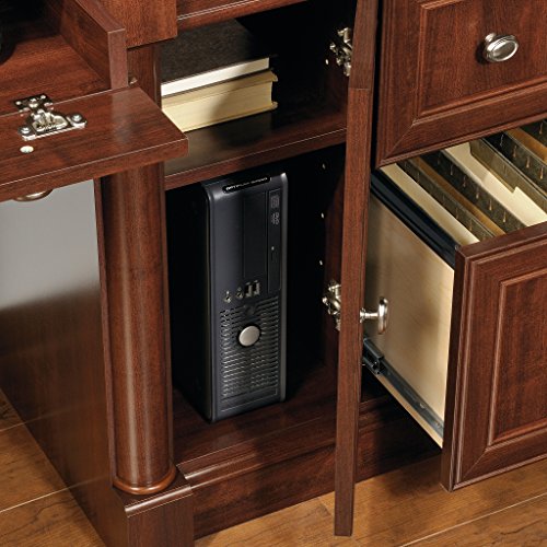 Sauder 420513 Palladia Computer Desk and Hutch, L: 59.49" x W: 23.39" x H: 56.50", Select Cherry finish