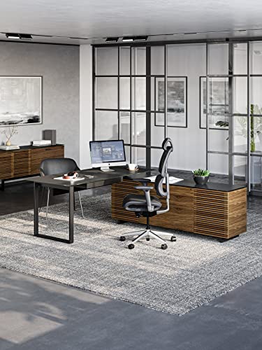 BDI Furniture Corridor Office L-Shaped Desk Natural Walnut