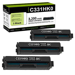 3 Pack Compatible C331HK0 Remanufactured Toner Cartridge Replacement for Lexmark C3326dw C3326 MC3326adwe Printer Ink Cartridge (Black)