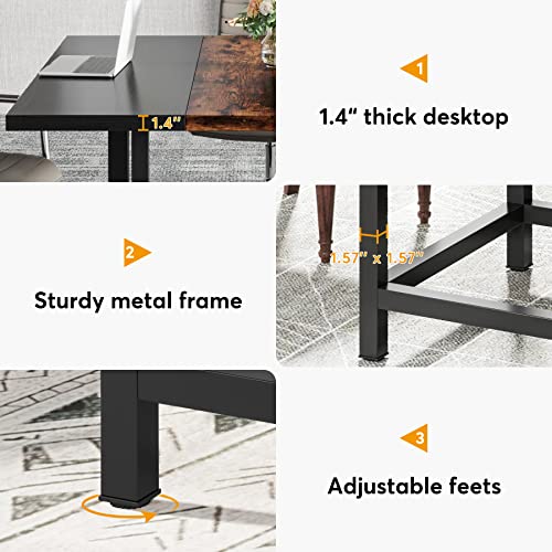 LITTLE TREE 6.5 Ft Modern Black Conference Table for Office & Conference Room