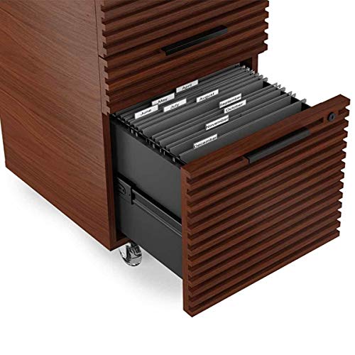 BDI 6507 CWL Corridor Mobile File Pedestal, Chocolate Stained Walnut