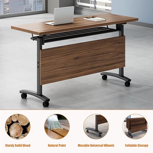 Ysjndasm Modern Office Conference Table 4 Pack - Folding Training Table with Caster Wheels
