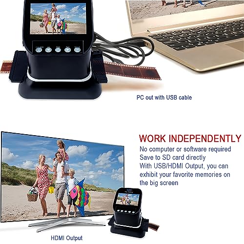 CENAP Digital Film Converter, 22 MP Slide Negative Scanner with 4.3" LCD Screen and HDMI Port - Convert 135/35mm, 120, 127, 126KPK Negatives and Slides to Digital JPEG