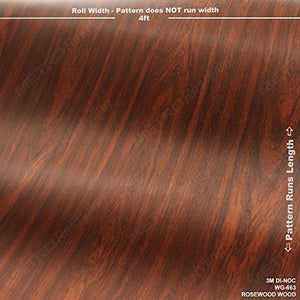3M DI-NOC WG-663 Rosewood Woodgrain 4ft x 75ft (300 Sq/ft) Vinyl Film Series