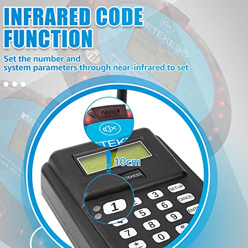 Retekess TD166 Restaurant Pager System, Long Range Coaster Pager, Smart Alerts, 10 Pagers - Warehouse, Logistics Center